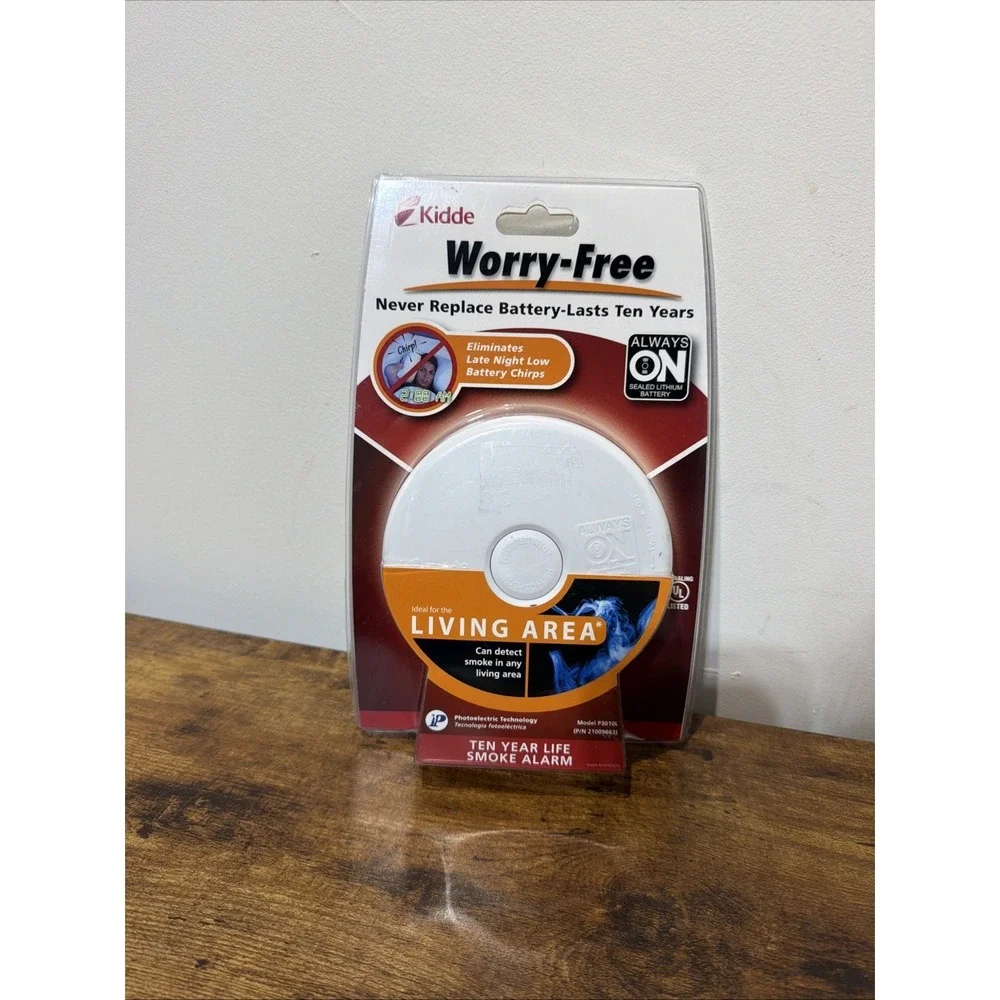 Kidde Worry-Free Smoke Alarm Model P3010L 10yr Lithium Battery New Sealed Liv Rm